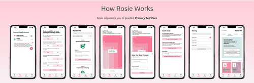 Image of the Rosie application on mobile devices.